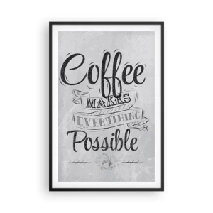 Pôster com moldura preta - Como podes não amar café - 61x91 cm