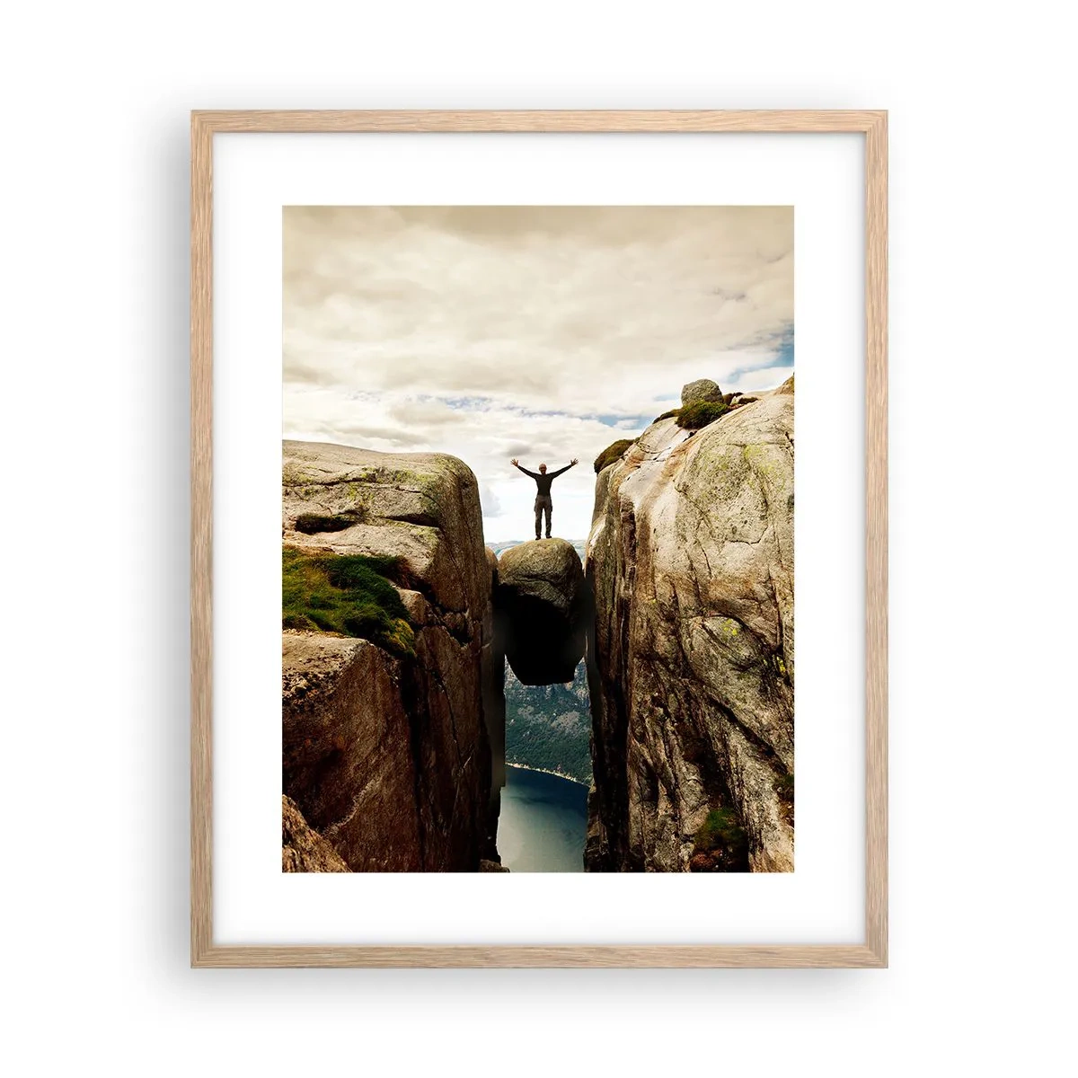 Pôster com moldura de carvalho claro - Como me sinto?! - 40x50 cm