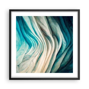 Pôster com moldura preta - Insaciabilidade azul - 50x50 cm