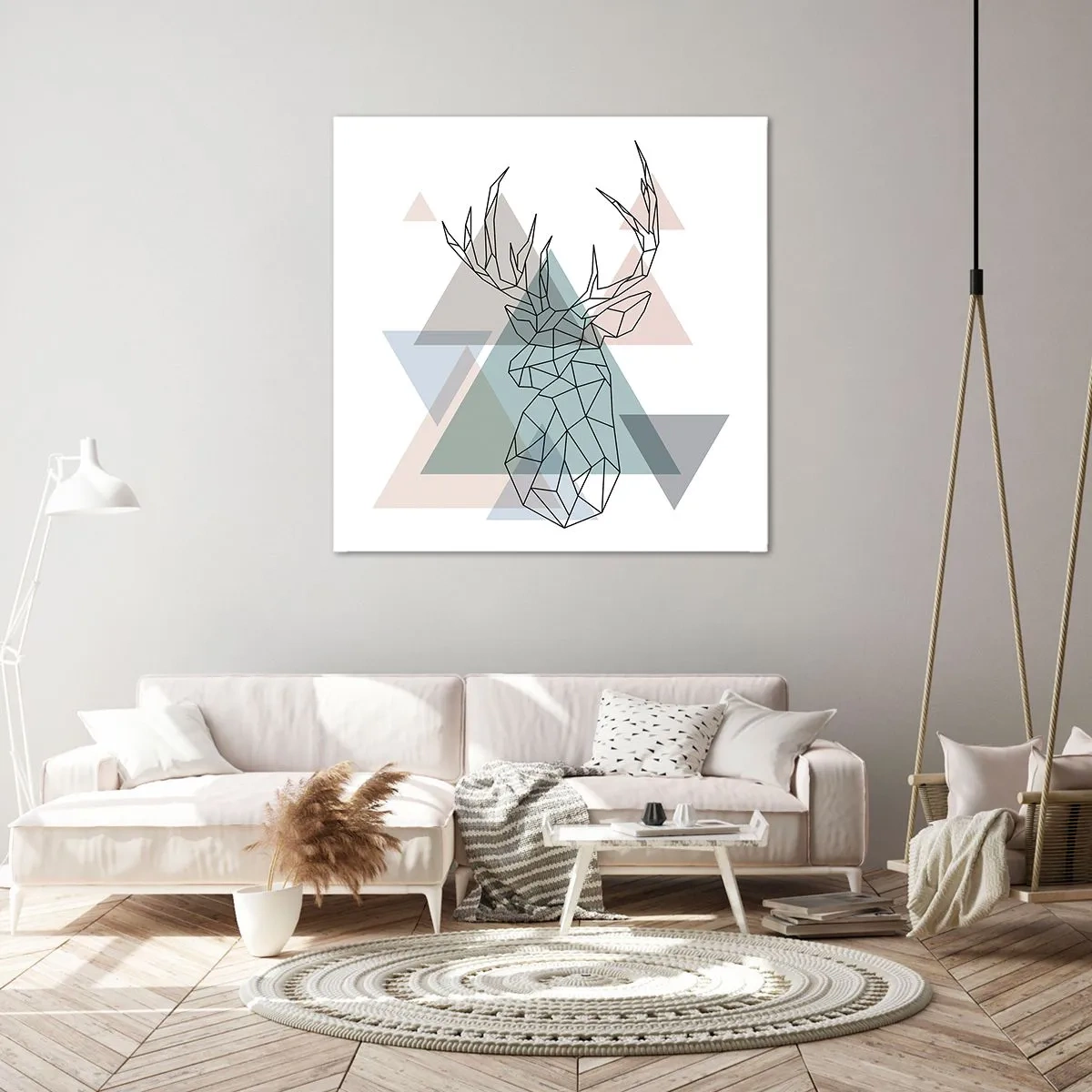 Quadro em tela - Numa floresta geométrica - 40x40 cm