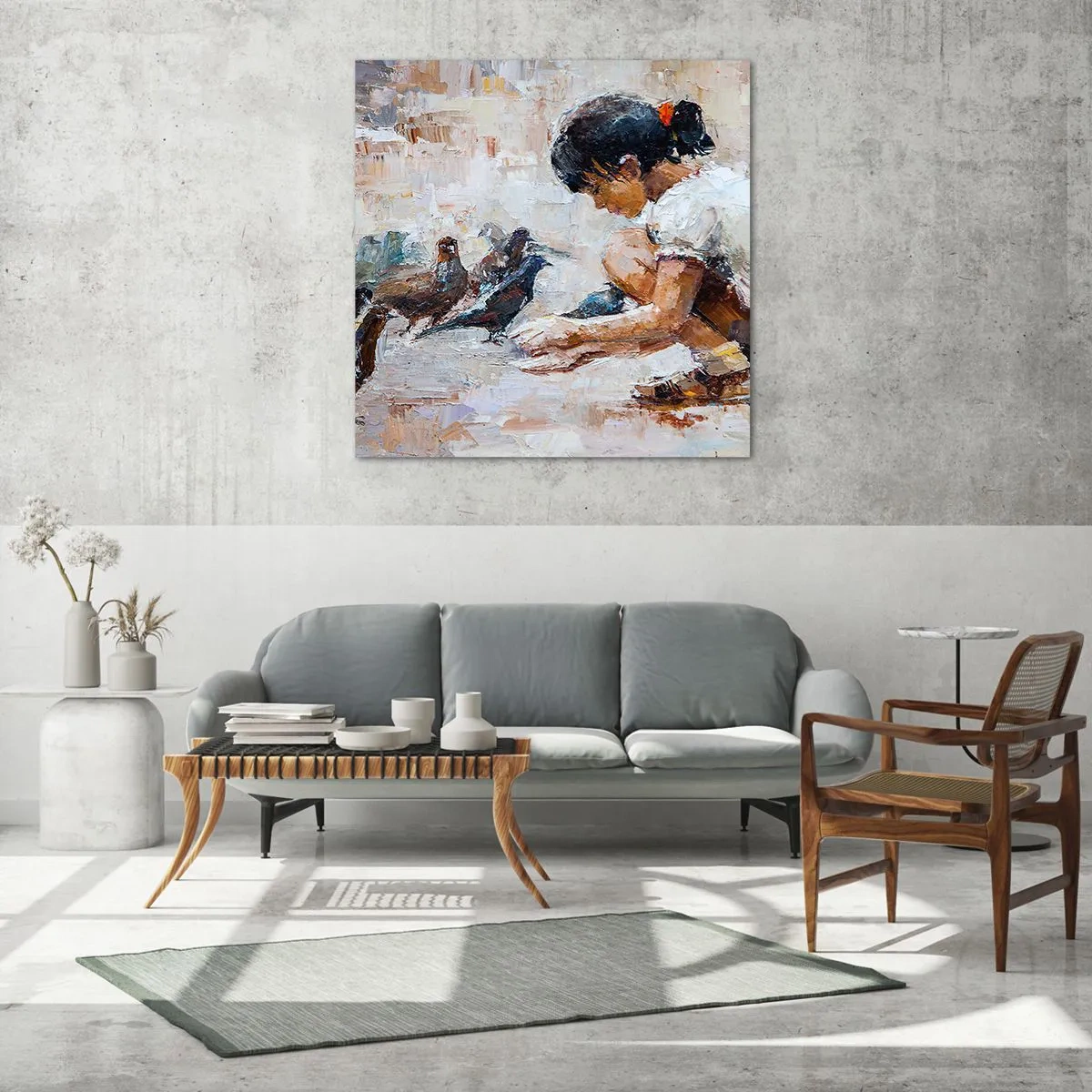 Quadro em vidro - Pequenos e queridos - 70x70 cm