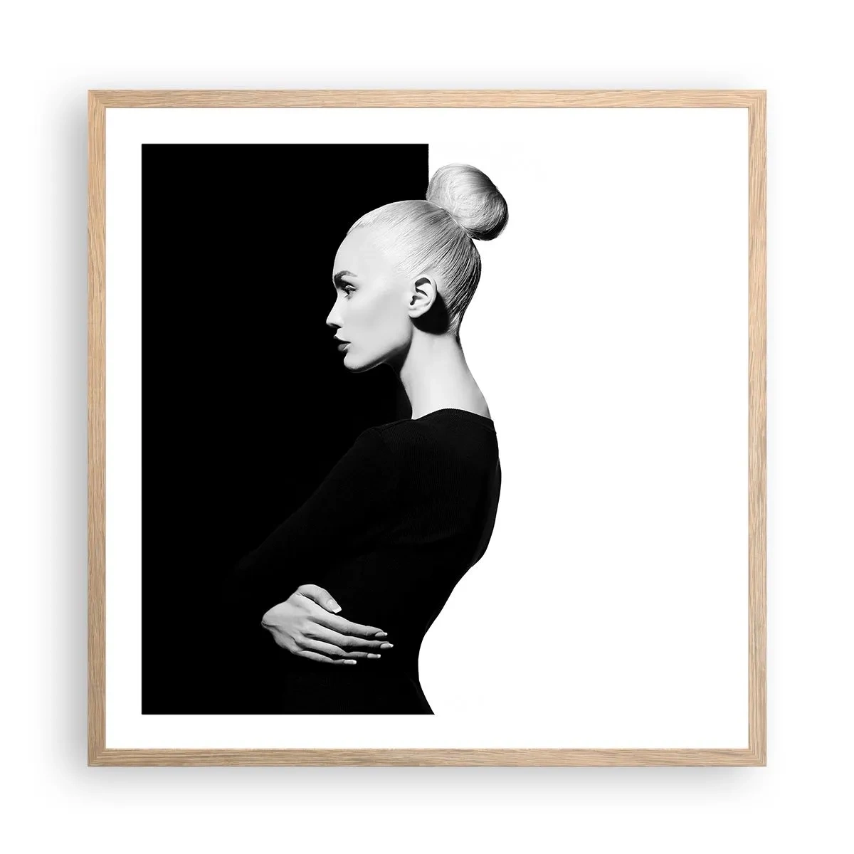 Pôster com moldura de carvalho claro - Simplesmente mulher - 60x60 cm
