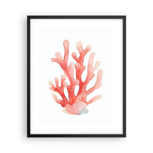 Pôster com moldura preta - Coral de cor coral - 40x50 cm