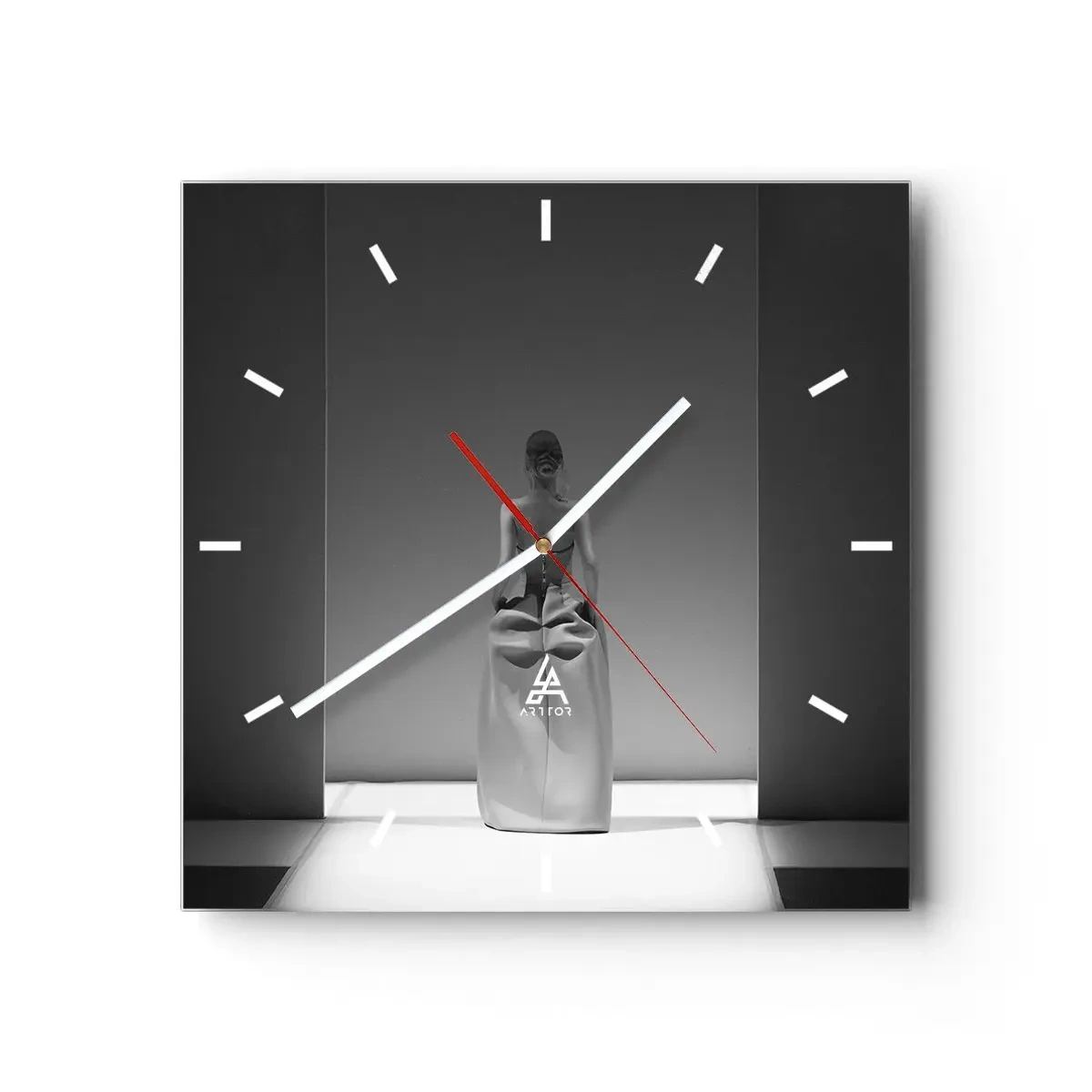 Relógio de parede - Relógio em vidro - Simplicidade refinada - 40x40 cm