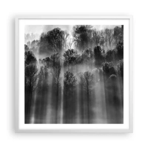 Pôster em moldura branca - Em correntes de luz - 60x60 cm