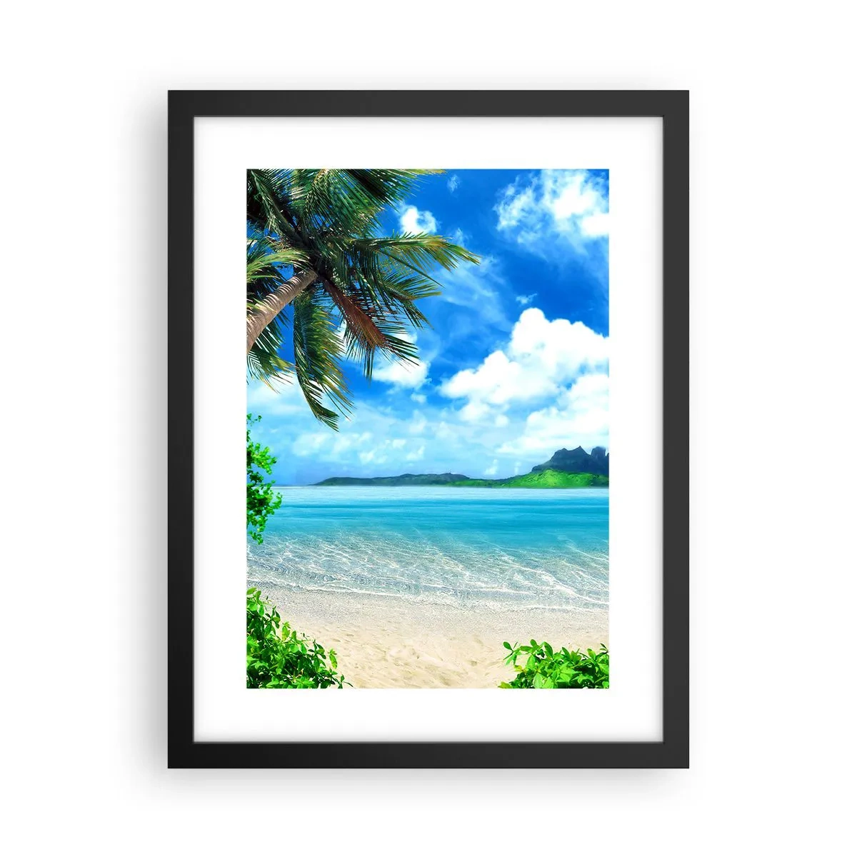 Pôster com moldura preta - O azul dos trópicos - 30x40 cm