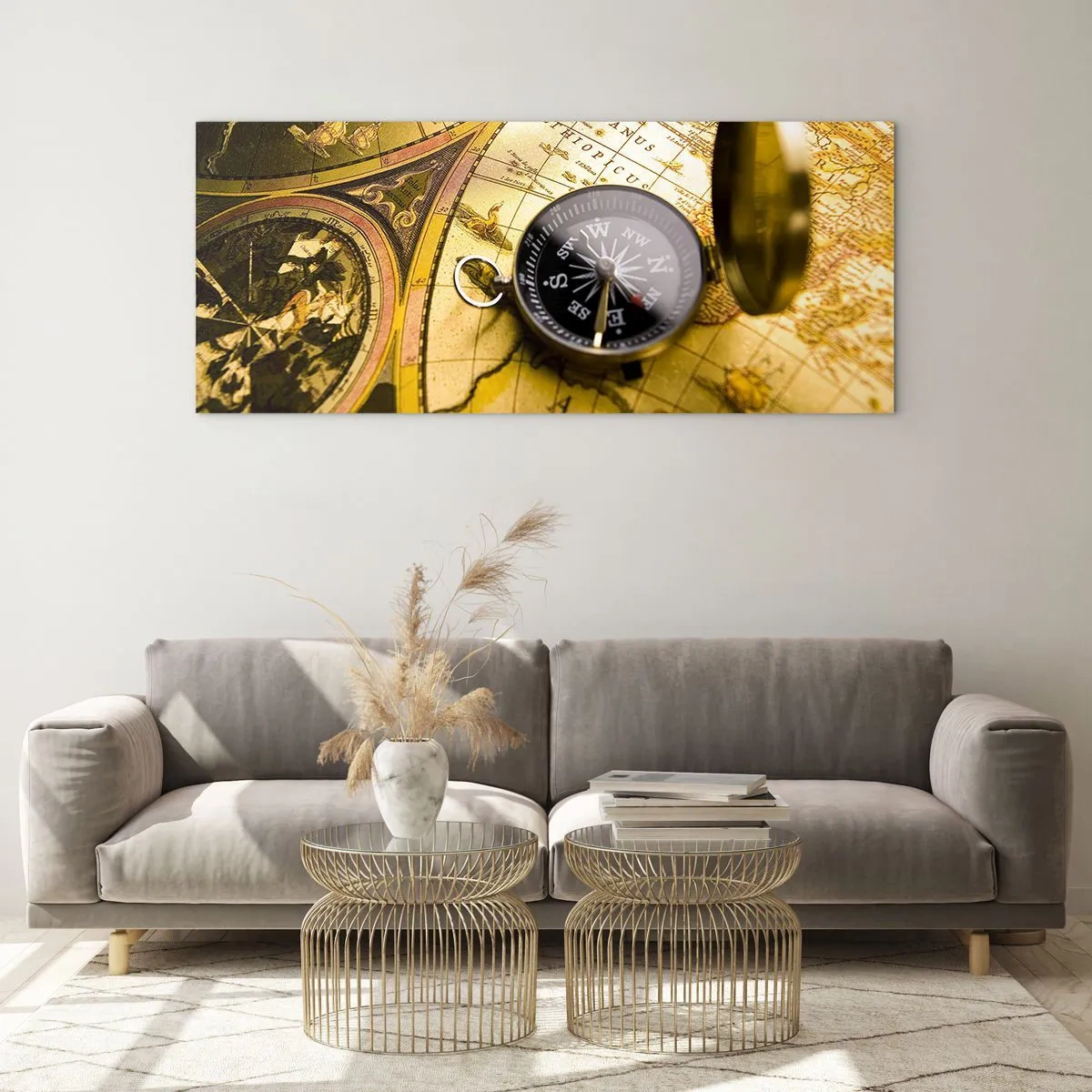 Quadro em vidro - Que tal ao fim do mundo? - 90x30 cm