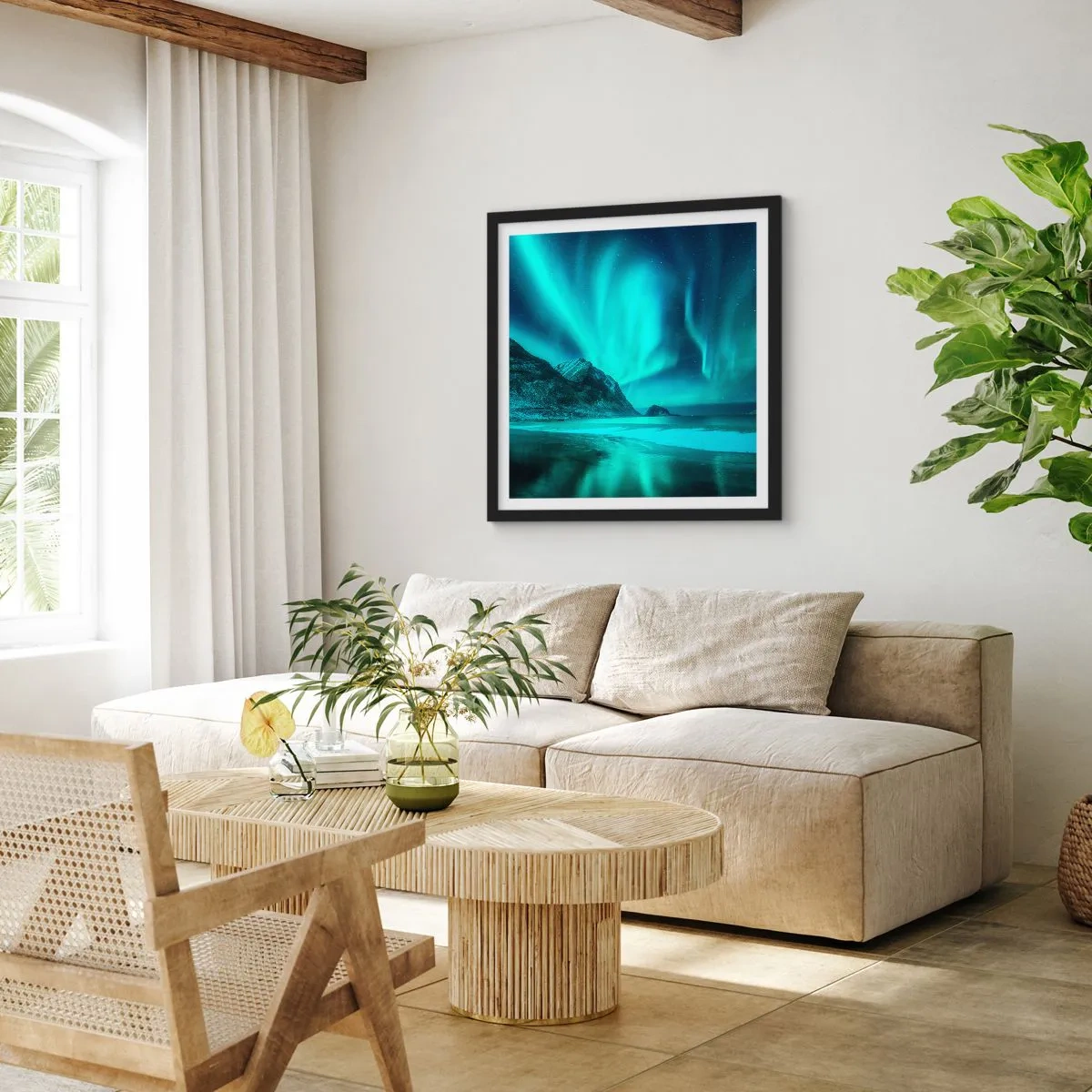 Pôster com moldura preta - Maravilhas do Norte - 30x30 cm