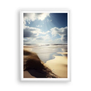 Pôster em moldura branca - Praia, praia selvagem - 70x100 cm