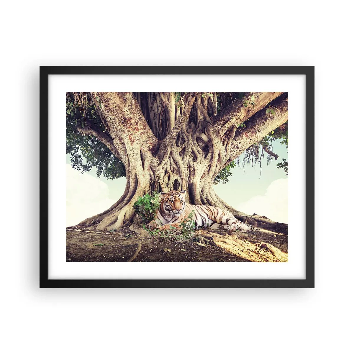 Pôster com moldura preta - Vista do livro de Gênesis - 50x40 cm