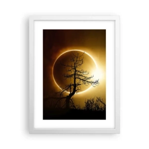 Pôster em moldura branca - Eclipse total - 30x40 cm