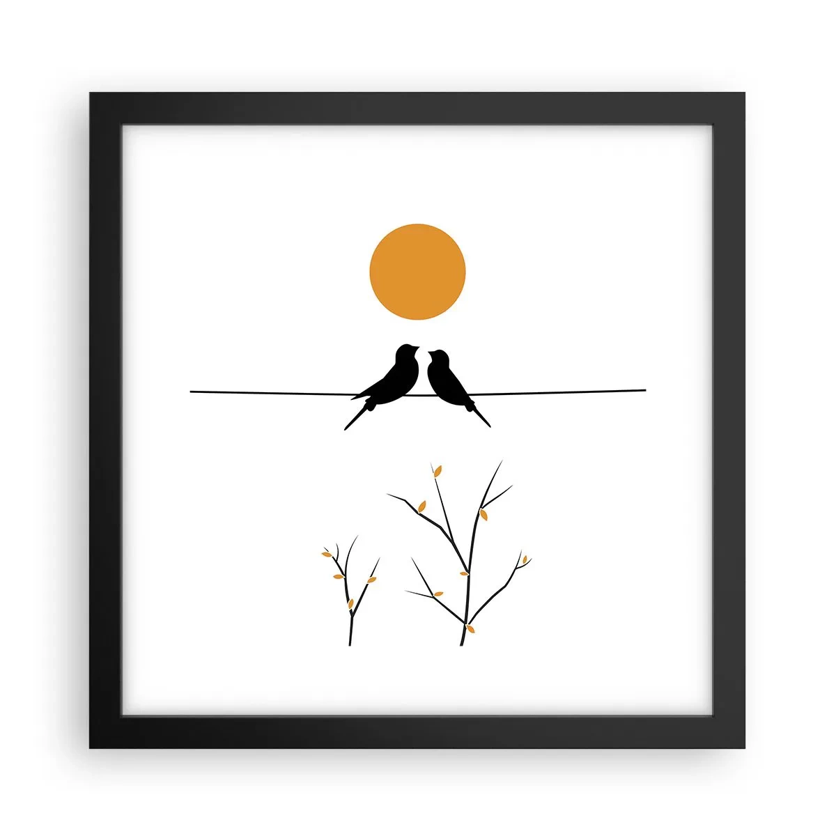 Pôster com moldura preta - A noite dos rouxinóis - 30x30 cm