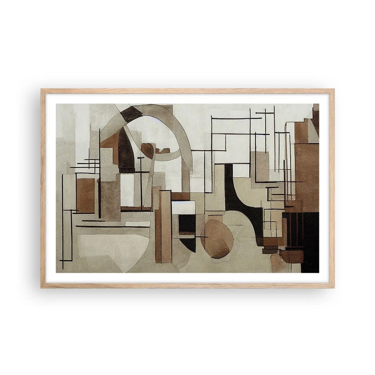 Pôster com moldura de carvalho claro - Paisagem urbana 2.0 - 91x61 cm