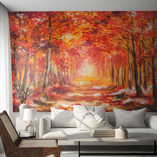 Papel de Parede Standard Eco - Floresta de cobre - Outono, Parque, Paisagem - 300x210 cm