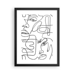 Pôster com moldura preta - Em emoções emaranhadas - 30x40 cm