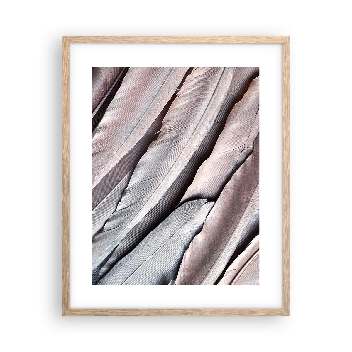 Pôster com moldura de carvalho claro - Em prateado rosa - 40x50 cm