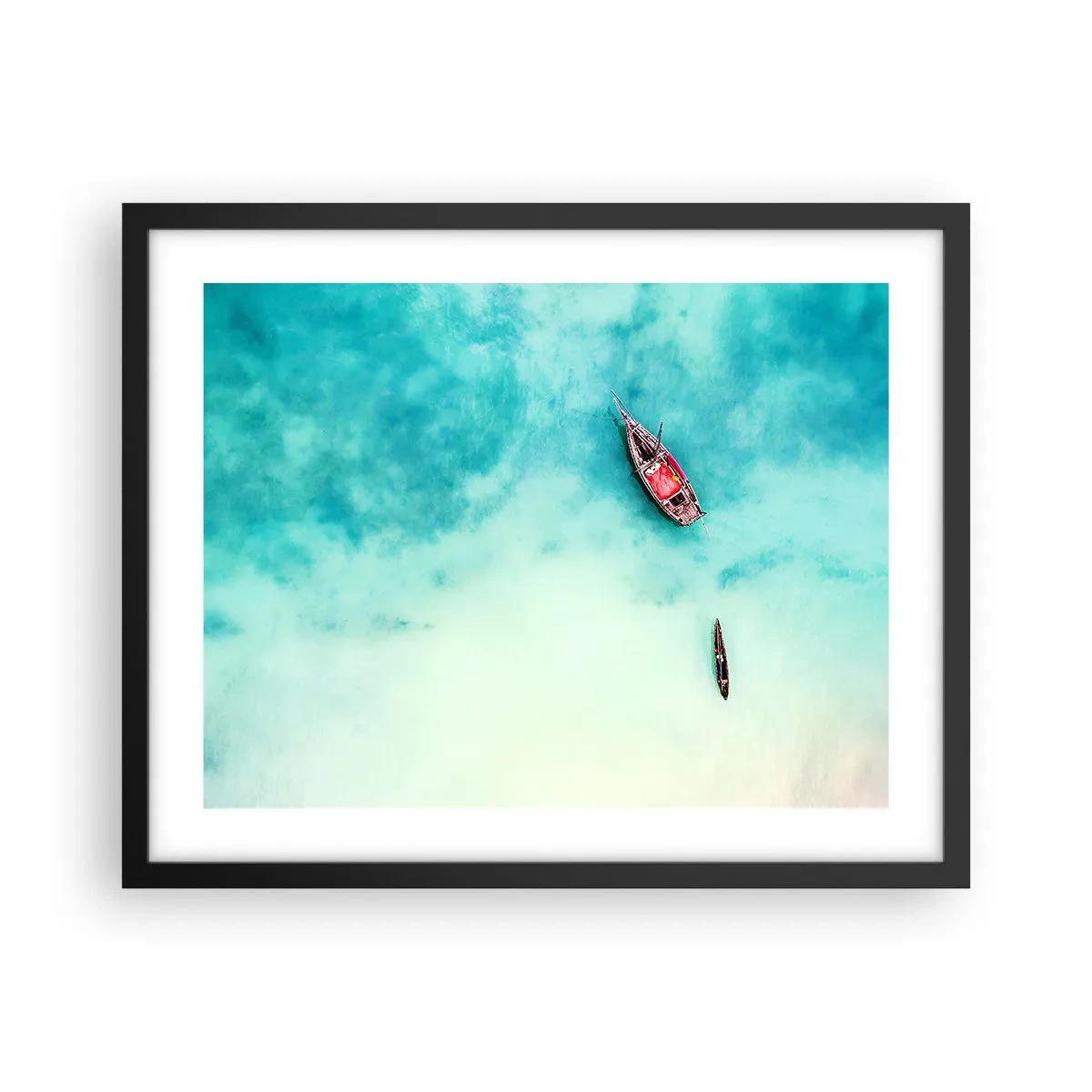 Pôster com moldura preta - As praias de Zanzibar - 50x40 cm