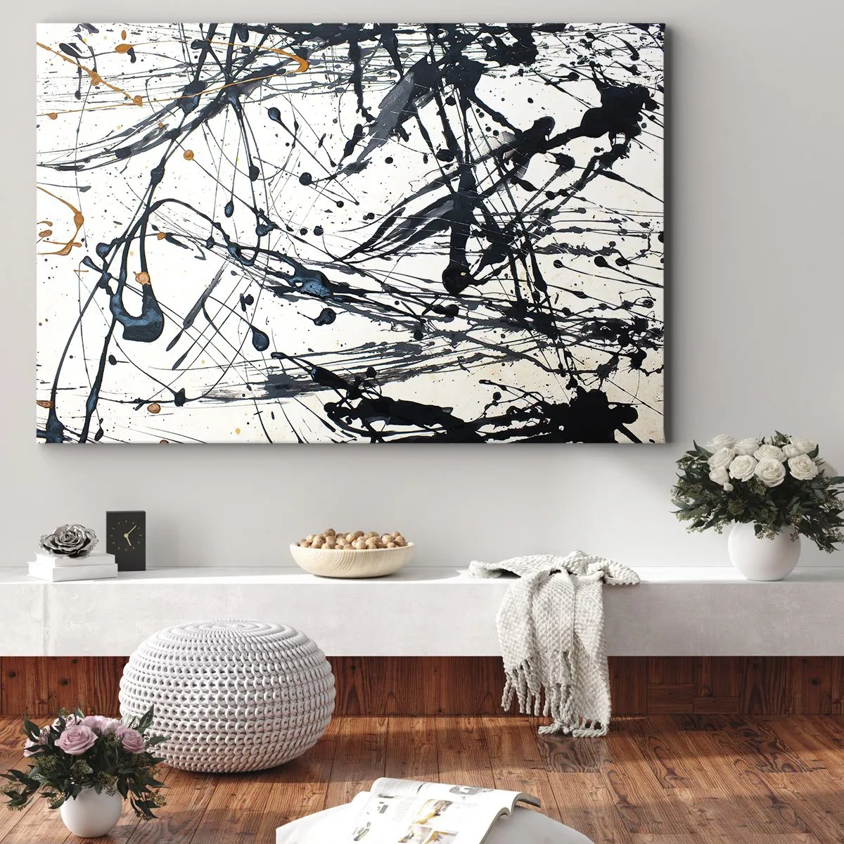 Quadro em tela - Abstração expressionista - 70x50 cm