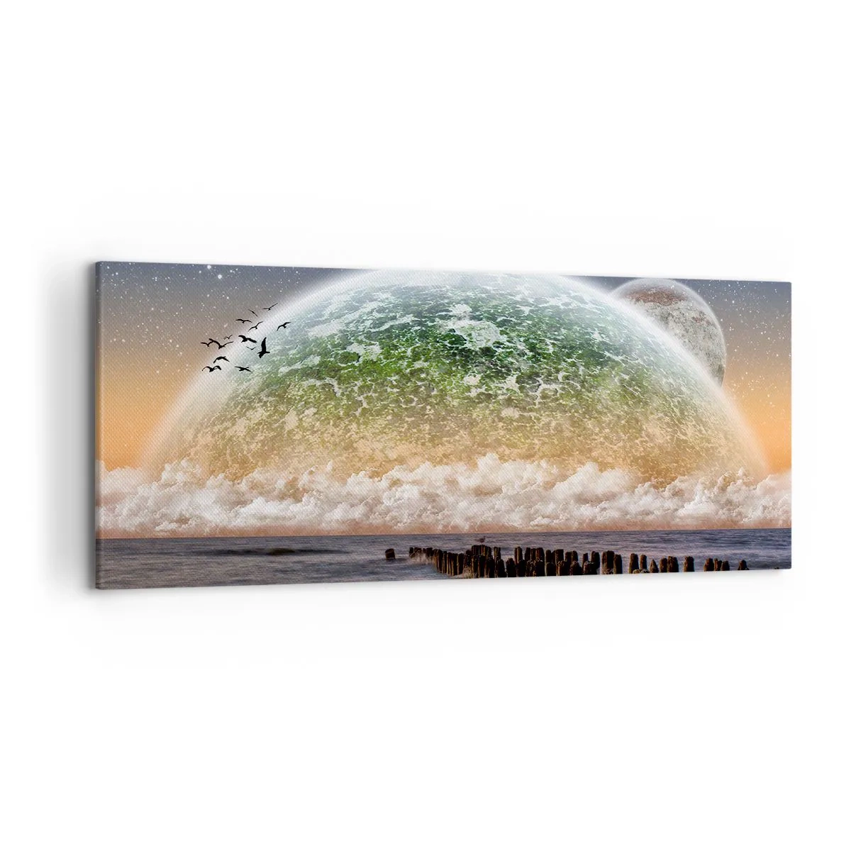 Quadro em tela - E o mundo emergiu da água - 120x50 cm