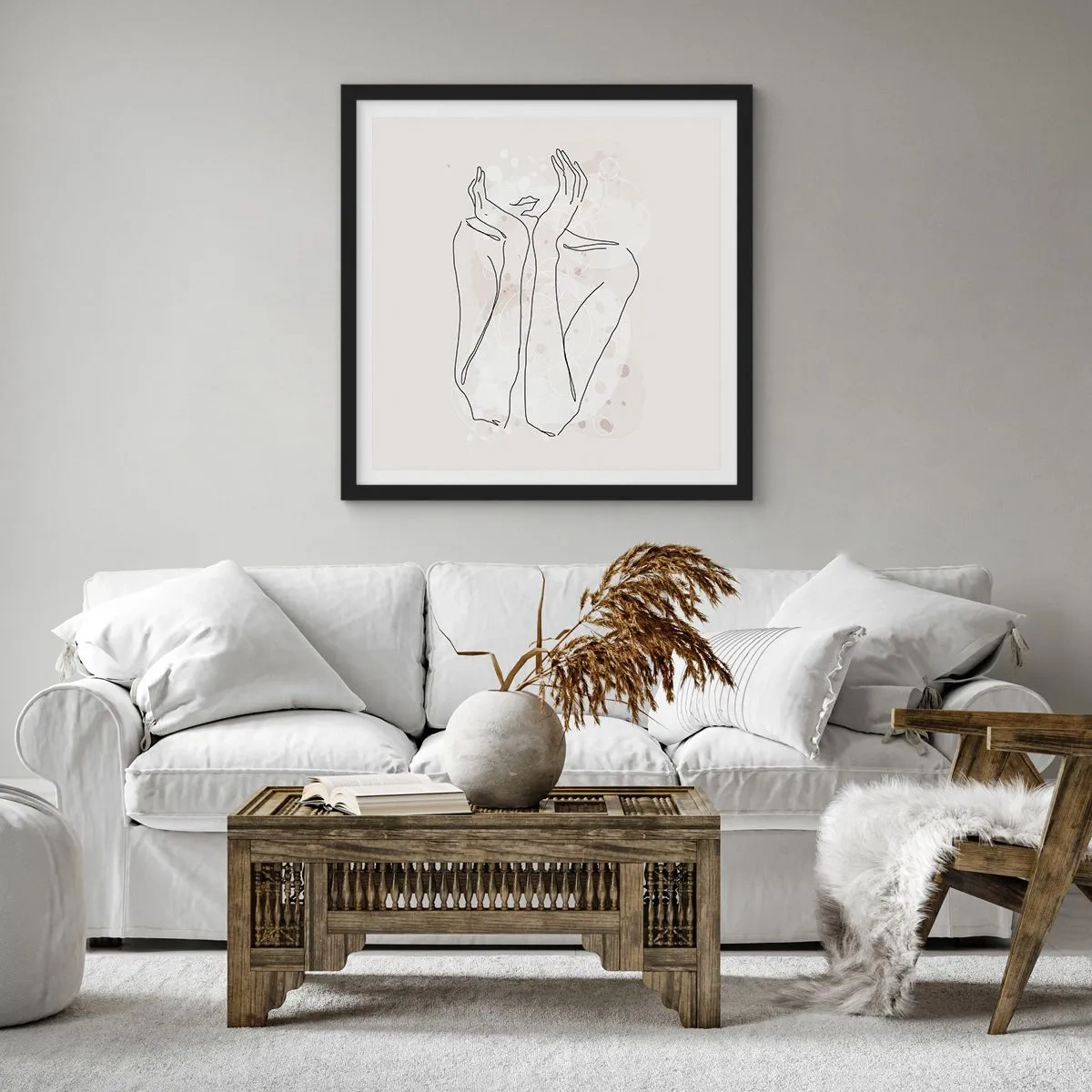 Pôster com moldura preta - Momento de sonho - 30x30 cm