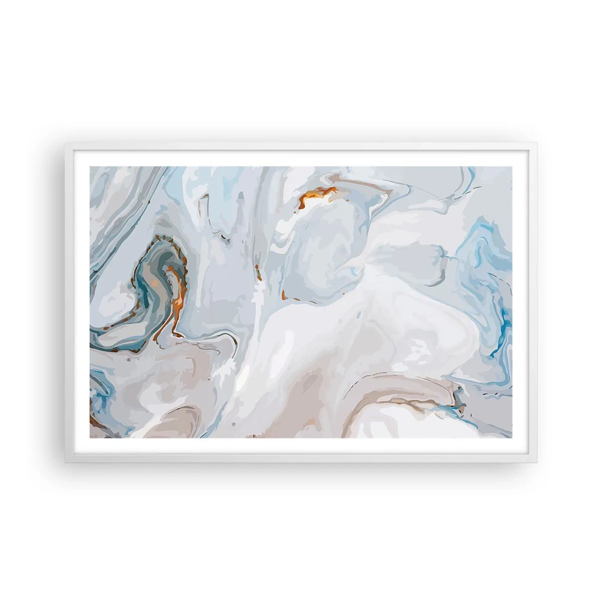 Pôster em moldura branca - Branco elevado - 91x61 cm