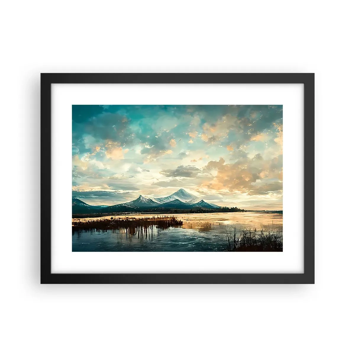 Pôster com moldura preta - Sob a proteção do céu - 40x30 cm