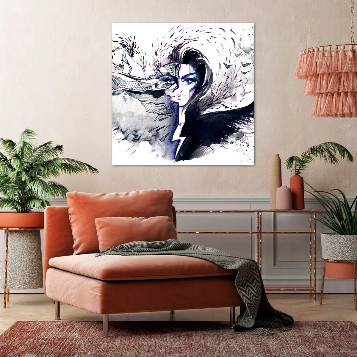 Quadro em tela - Demoníaca e linda - 40x40 cm