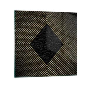Quadro em vidro - Geometria em estilo glamoroso - 50x50 cm