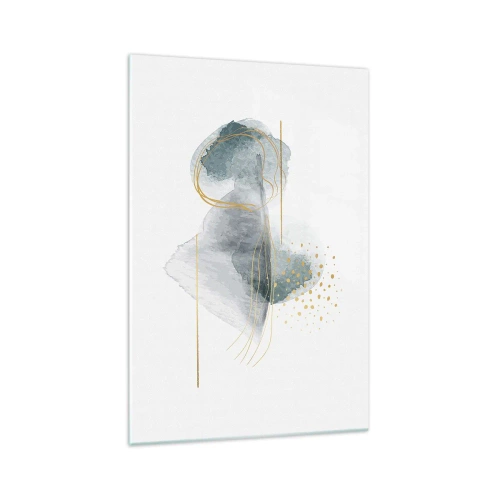 Quadro em vidro - Sobre a relação entre o cinza e o dourado - 70x100 cm