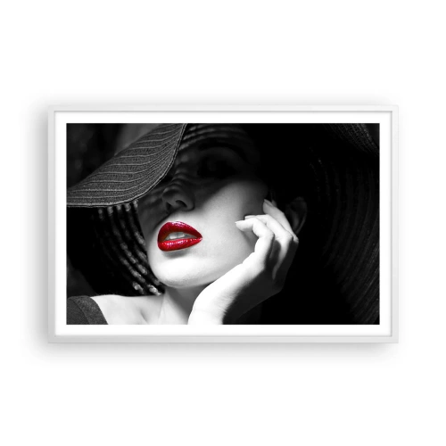 Pôster em moldura branca - Um estudo em vermelho - 91x61 cm