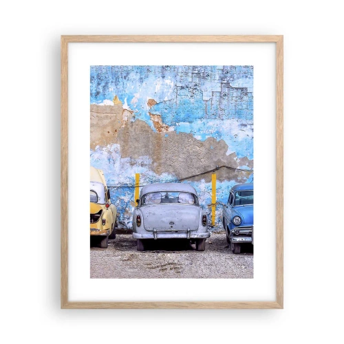 Pôster com moldura de carvalho claro - Encontro de Veteranos - 40x50 cm