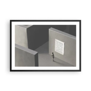 Pôster com moldura preta - Mas onde estou? - 70x50 cm