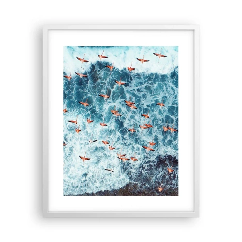 Pôster em moldura branca - Desfile à beira-mar - 40x50 cm