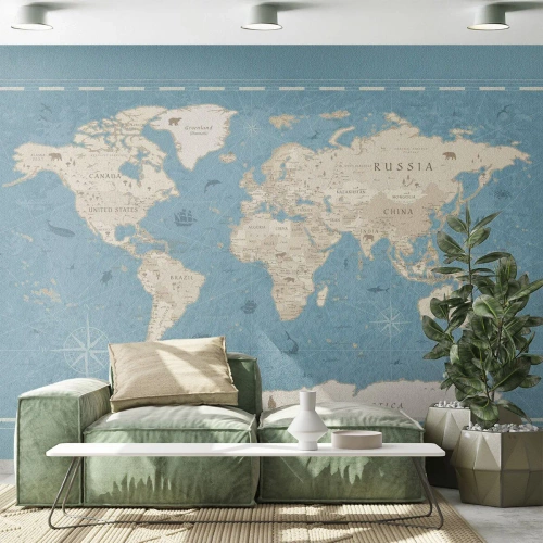 Papel de parede personalizado Premium Canvas - O mundo ao seu alcance - Mapa mundial, Vintage, Grunge