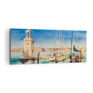 Quadro em tela - Lagoa ensolarada - 100x40 cm