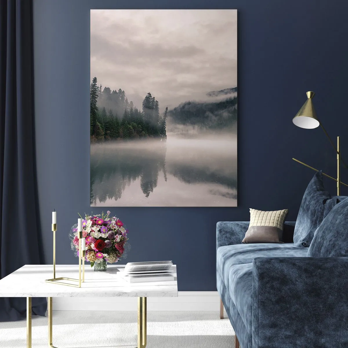 Quadro em vidro - Em devaneio, na névoa - 50x70 cm