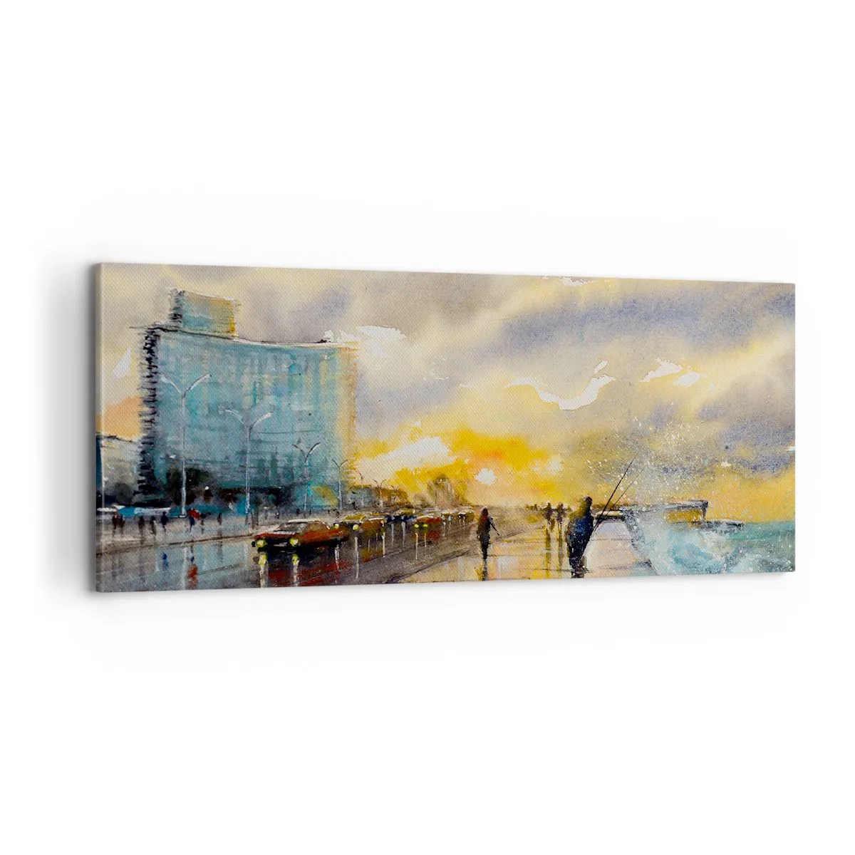 Quadro em tela - A vida na costa - 100x40 cm