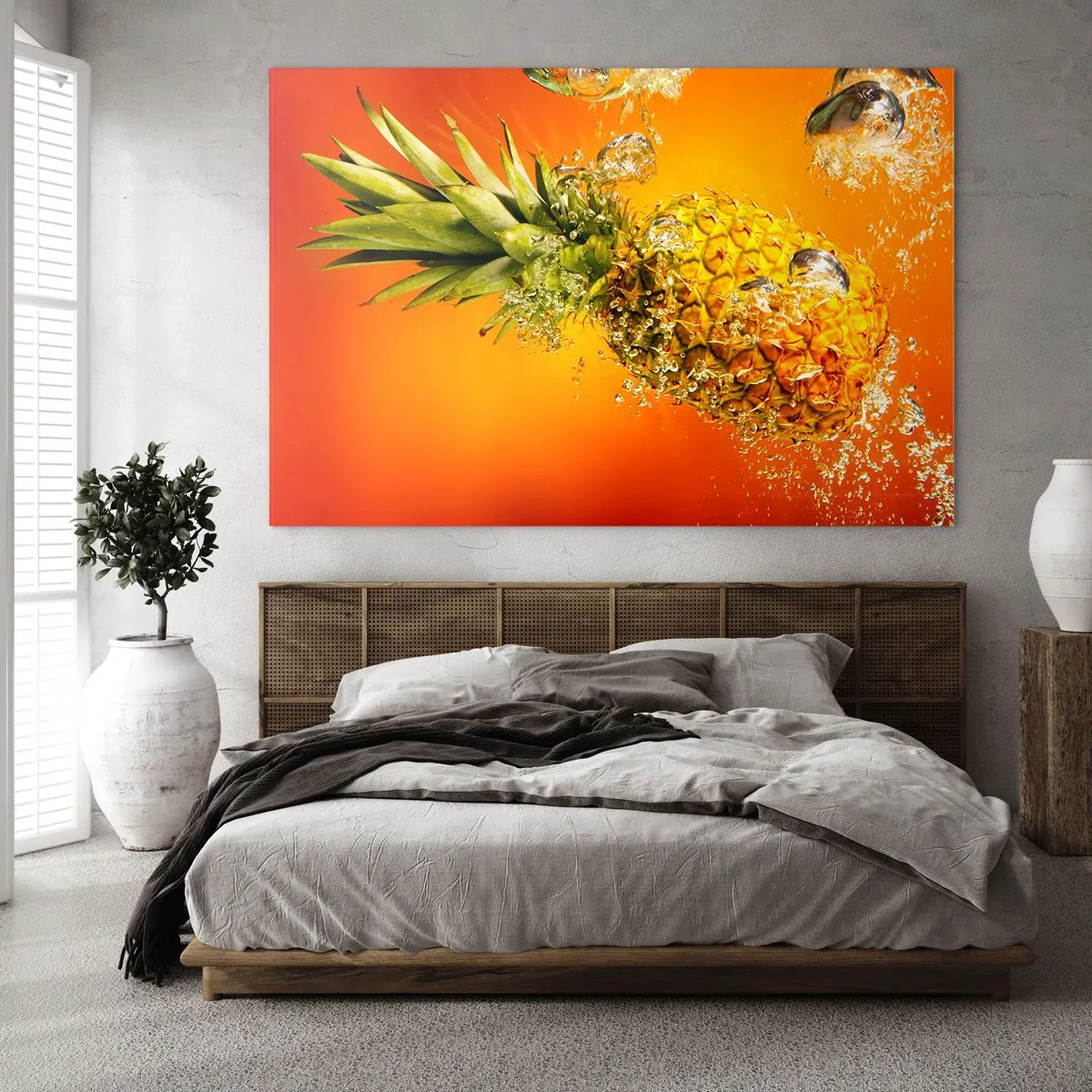 Quadro em vidro - Frescor suculento tropical - 120x80 cm