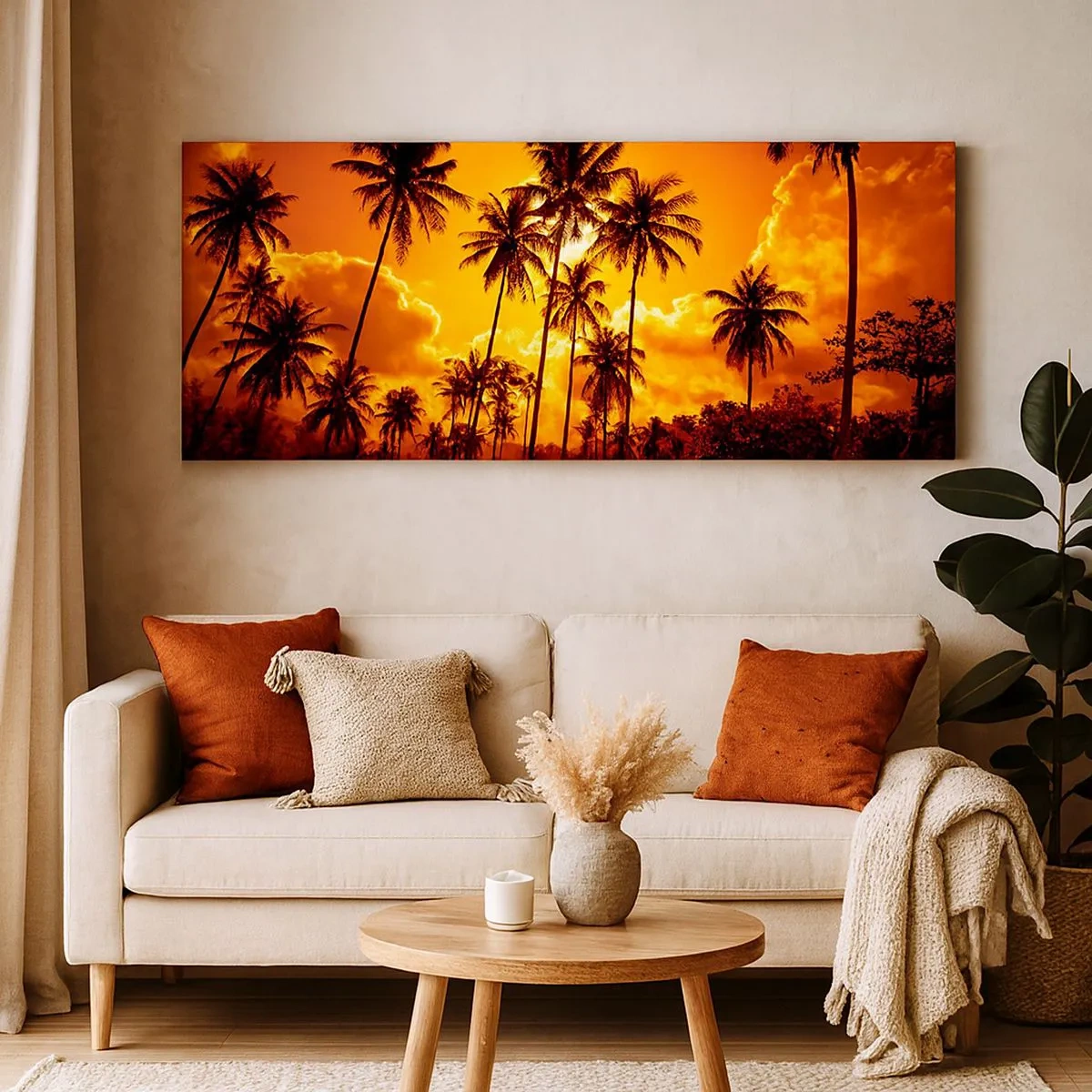 Quadro em tela - Montanhas em chamas, florestas em chamas - 100x40 cm
