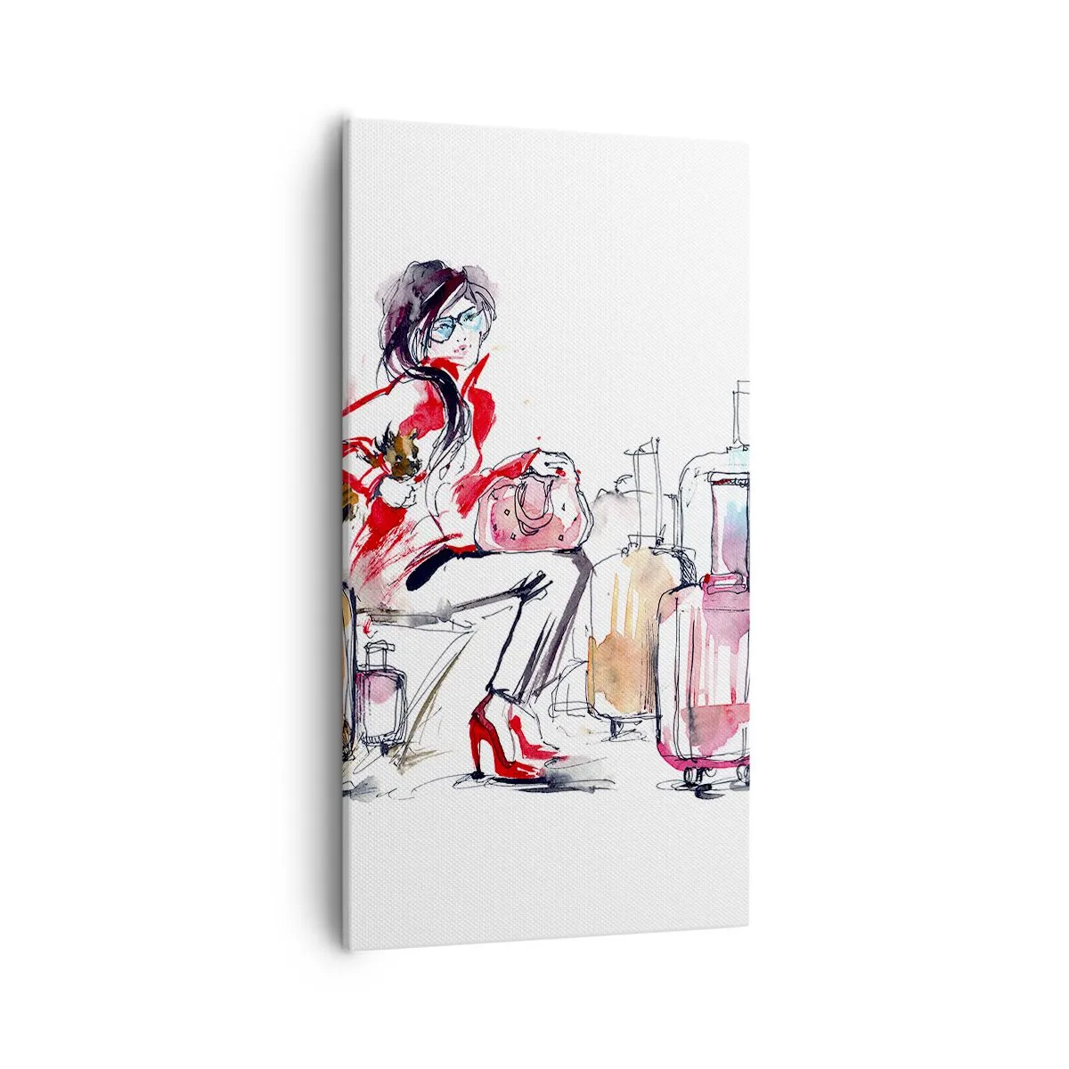 Quadro em tela - Vamos sentar antes da viagem - 55x100 cm