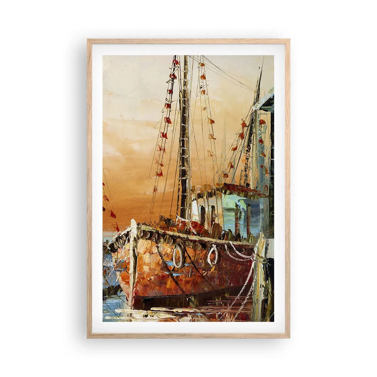 Pôster com moldura de carvalho claro - Um regresso tranquilo - 61x91 cm