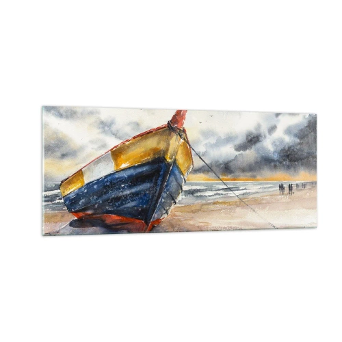 Quadro em vidro - Descanse na costa - 100x40 cm