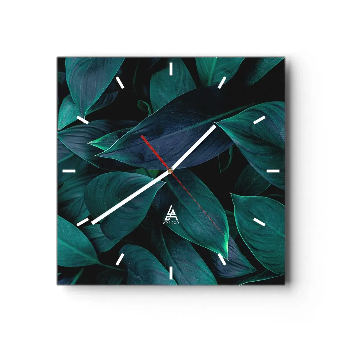 Relógio de parede - Relógio em vidro - Verde em si - 30x30 cm