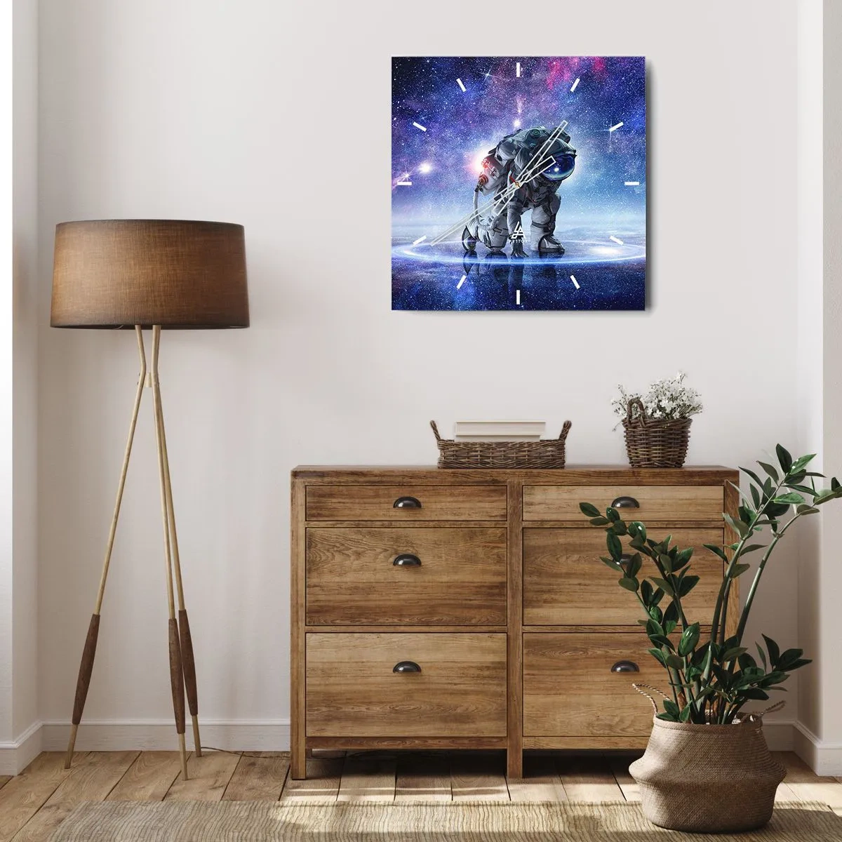 Relógio de parede - Relógio em vidro - Céu estrelado acima de mim - 40x40 cm