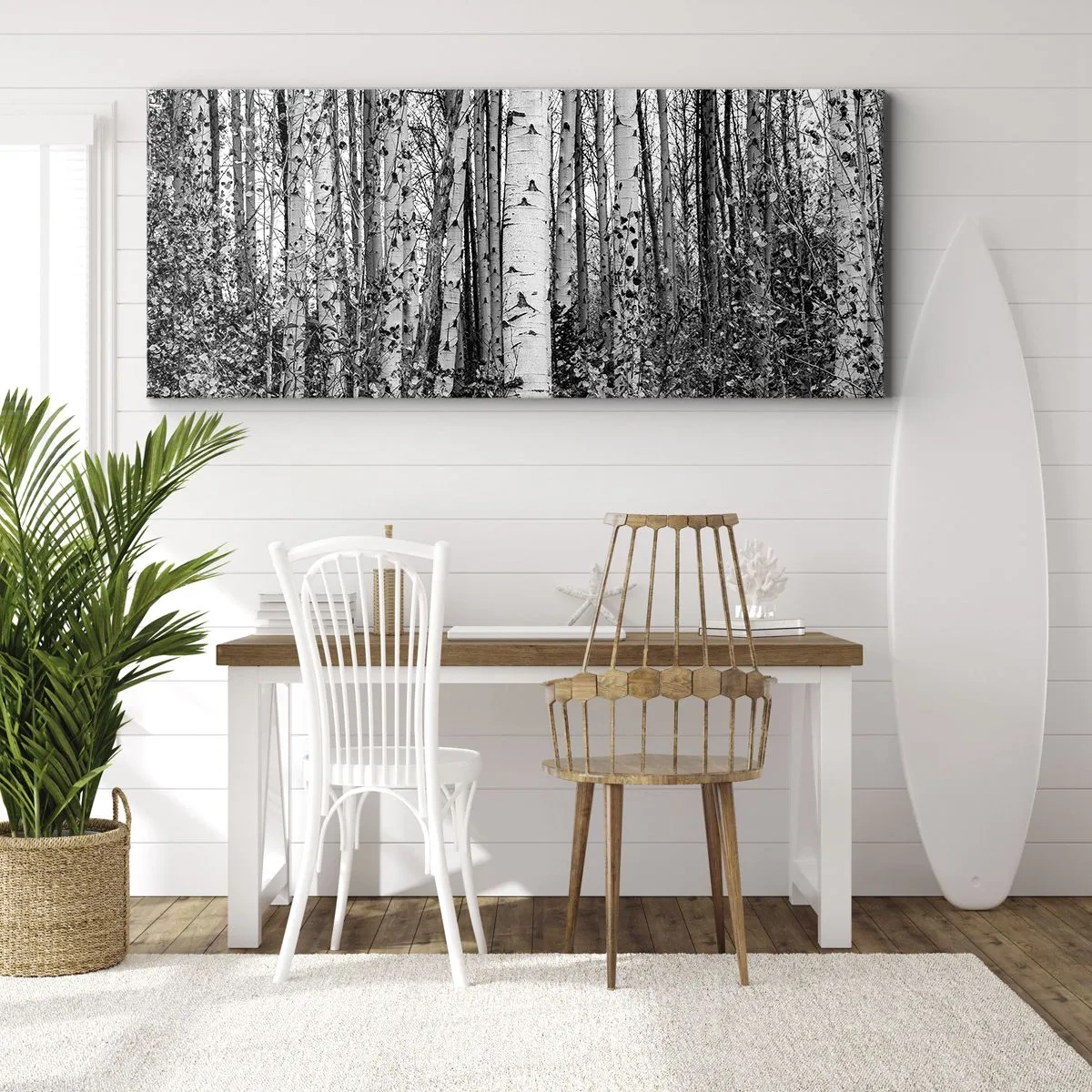 Quadro em tela - Colunata de bétula - 160x50 cm
