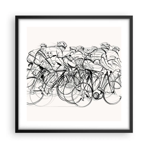 Pôster com moldura preta - Juntos como uma equipa - 50x50 cm