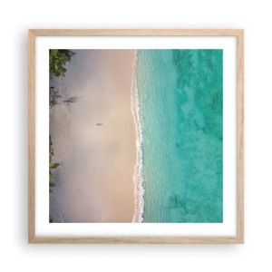 Pôster com moldura de carvalho claro - Praia do paraíso - 50x50 cm