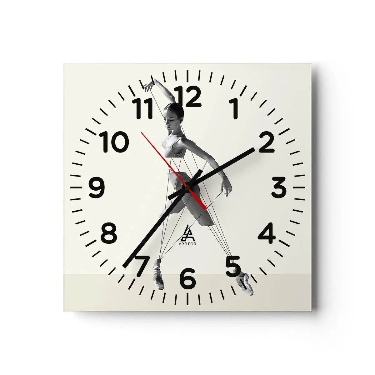 Relógio de parede - Relógio em vidro - No teatro do mundo - 40x40 cm