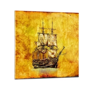 Quadro em vidro - Direção Tortuga! - 30x30 cm