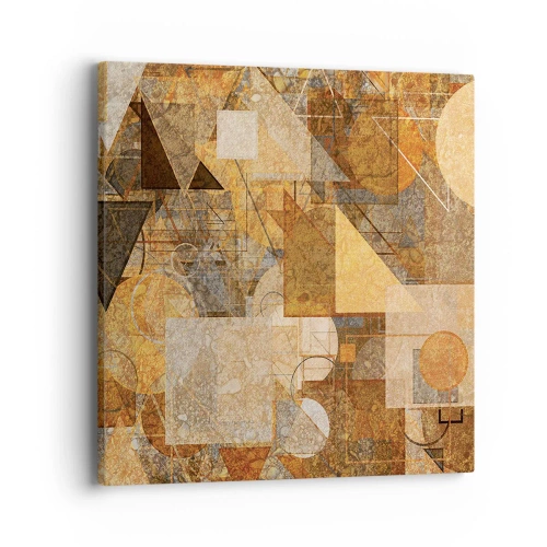 Quadro em tela - Estudo Cubista em Bronze - 40x40 cm